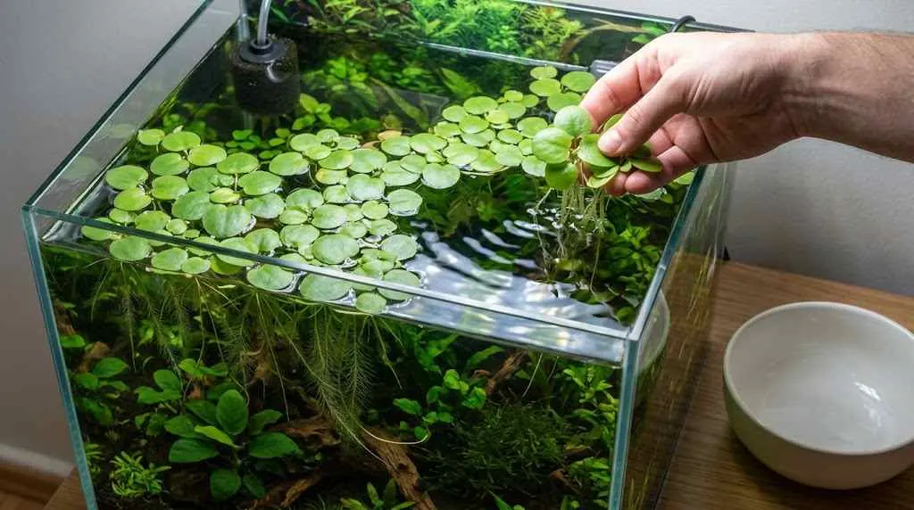 maintenance image managing floating plant cover